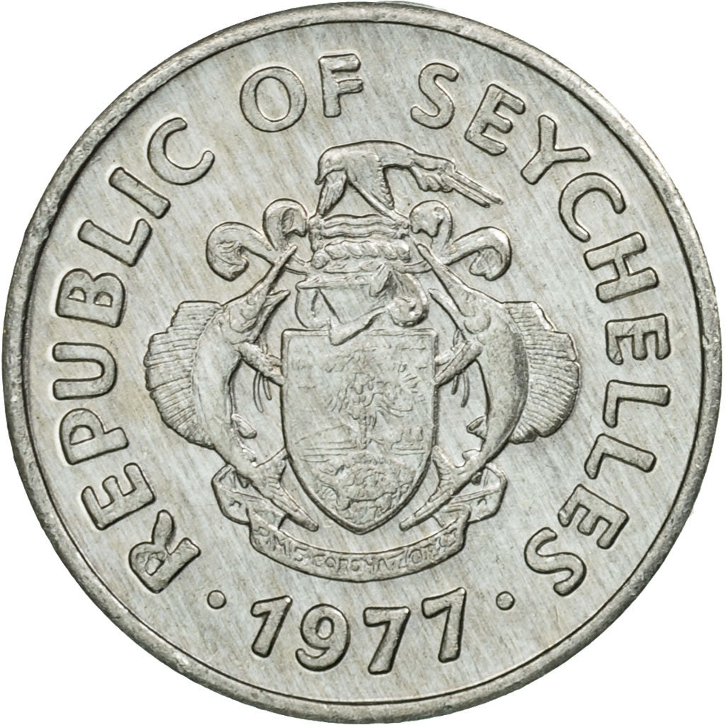 Coin, Seychelles, Cent, 1977, British Royal Mint, EF(40-45), Aluminum, KM:30