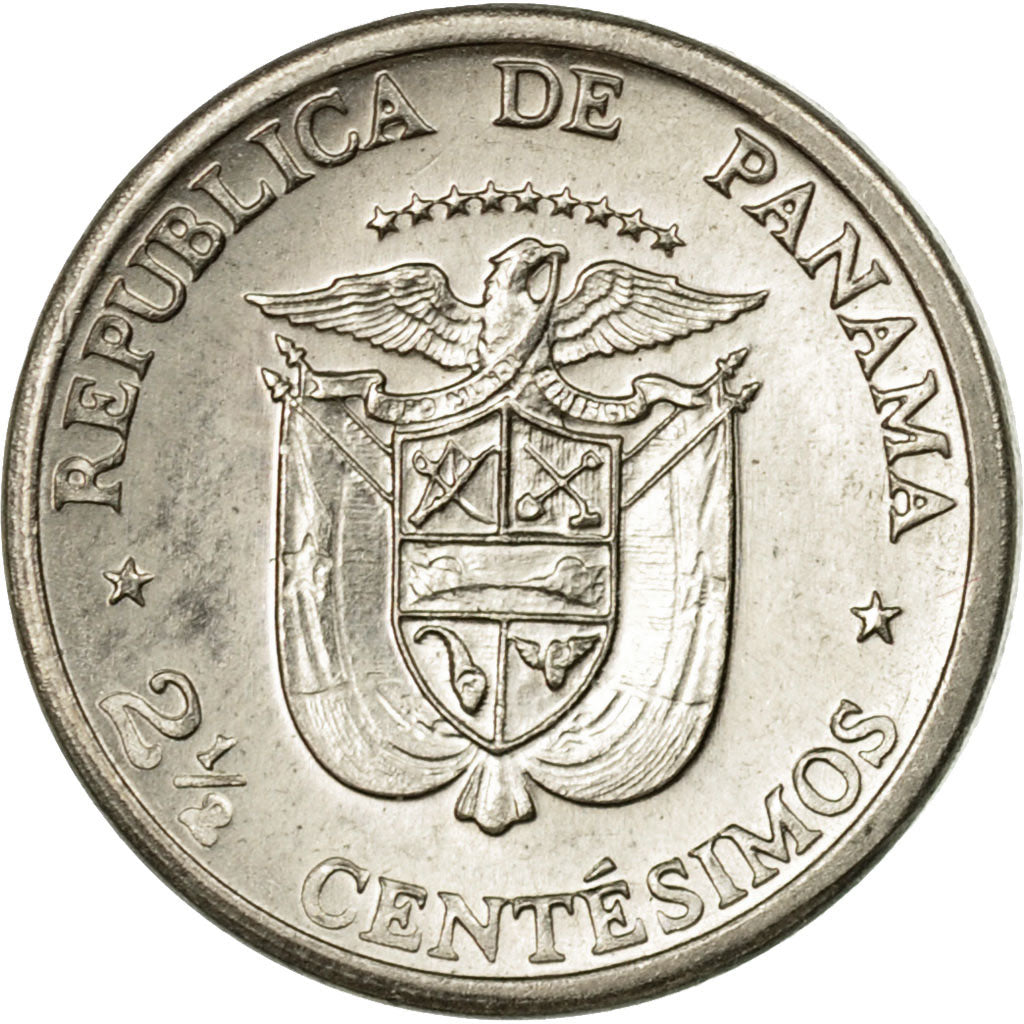 Coin, Panama, 2-1/2 Centesimos, 1973, EF(40-45), Copper-Nickel Clad Copper