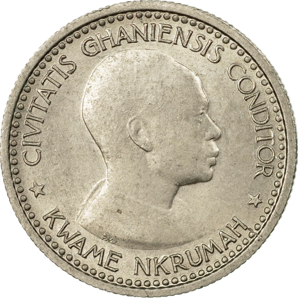 Coin, Ghana, 6 Pence, 1958, EF(40-45), Copper-nickel, KM:4