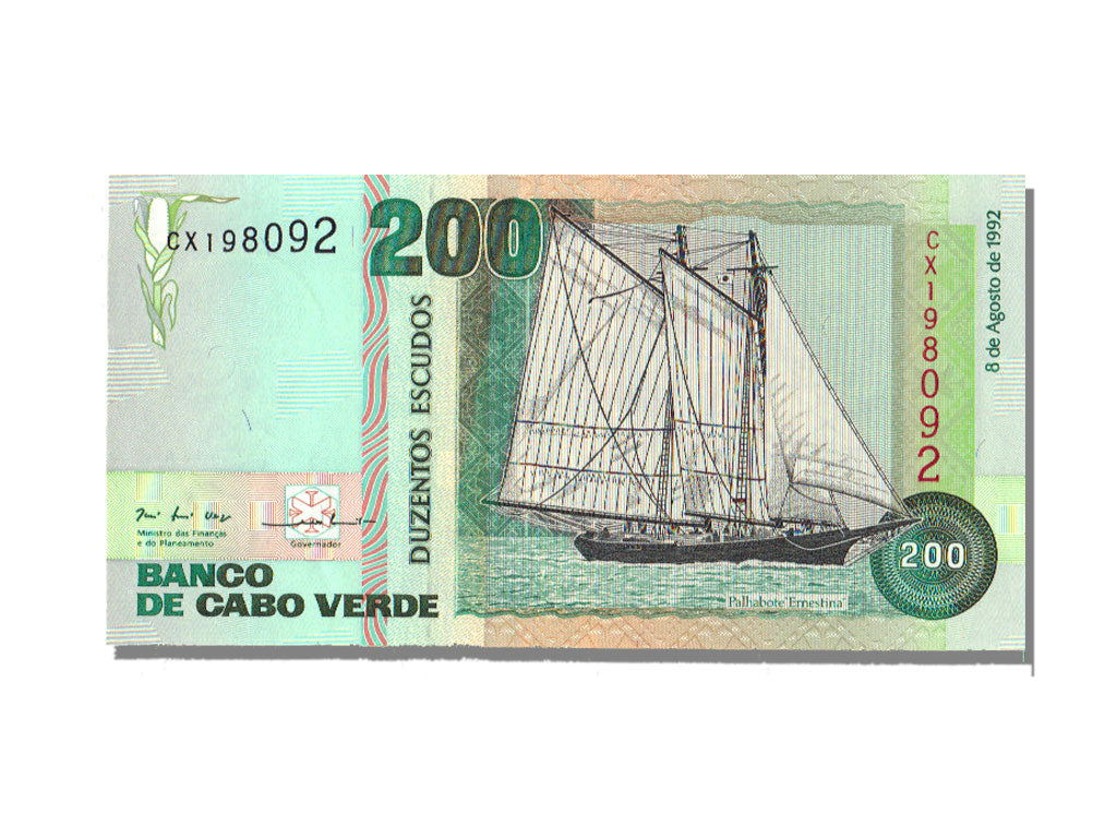 Cape Verde, 200 Escudos, 1992, 1992-08-08, UNC(65-70), CX198092