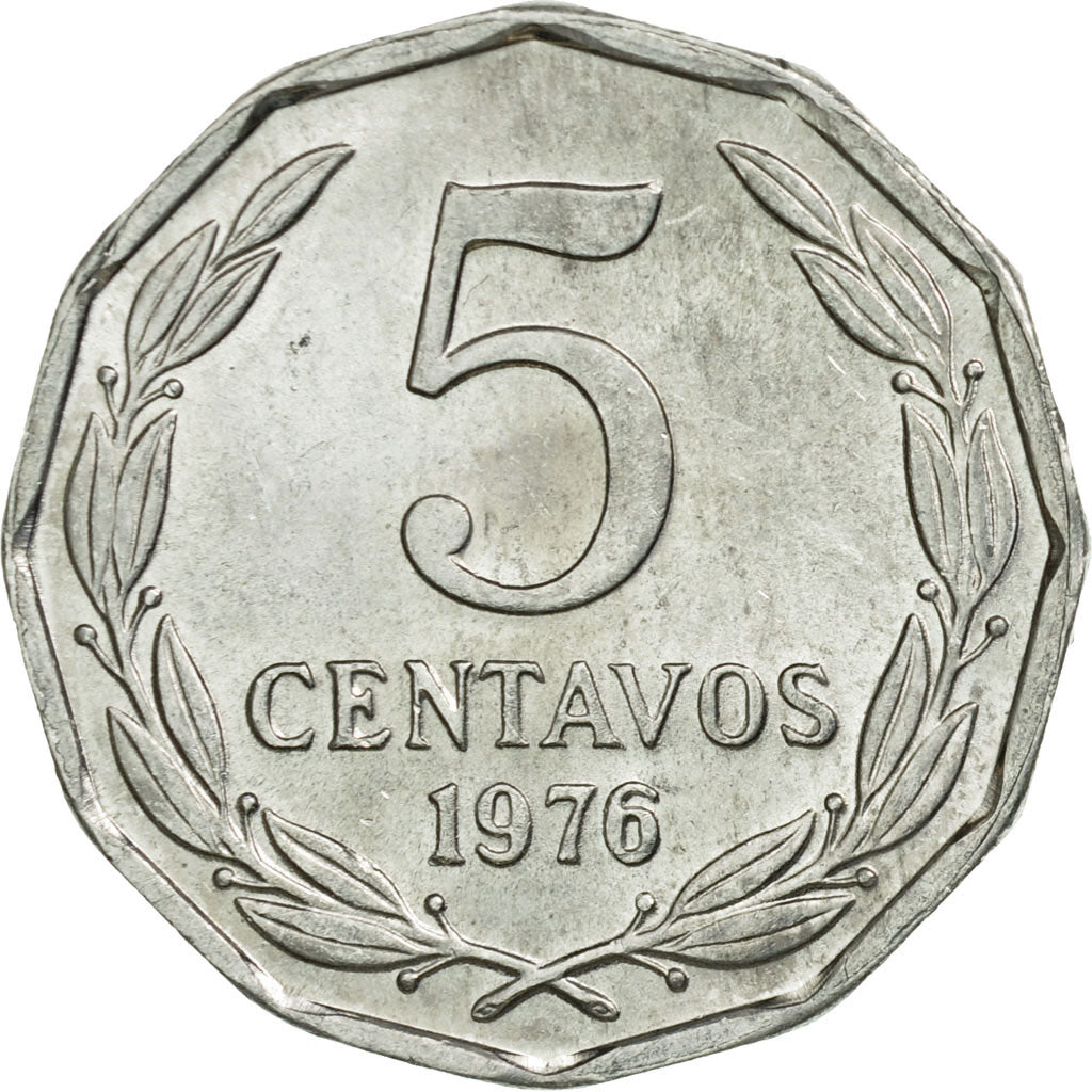 Coin, Chile, 5 Centavos, 1976, EF(40-45), Aluminum, KM:204a