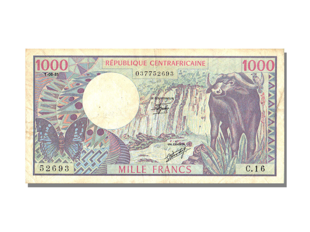 Central African Republic, 1000 Francs, 1981, 1981-06-01, VF(20-25)