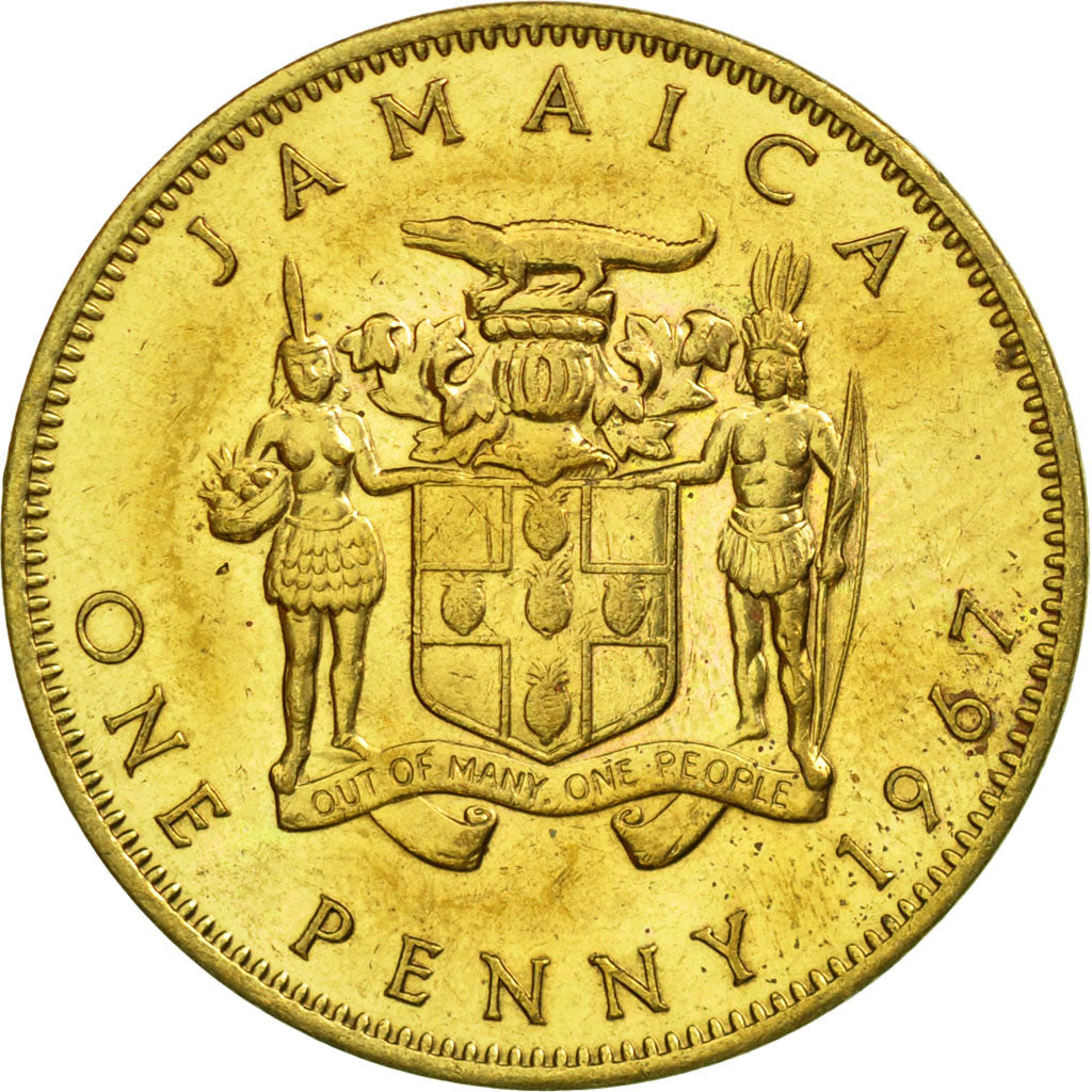 Coin, Jamaica, Elizabeth II, Penny, 1967, Franklin Mint, EF(40-45)