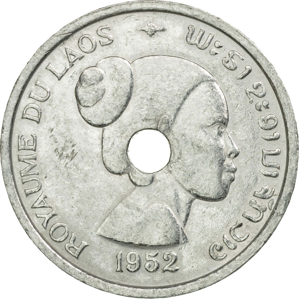 Coin, Lao, Sisavang Vong, 10 Cents, 1952, Paris, EF(40-45), Aluminum, KM:4