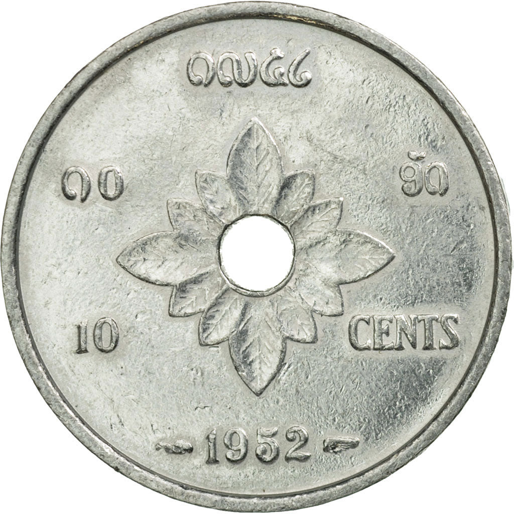 Coin, Lao, Sisavang Vong, 10 Cents, 1952, Paris, EF(40-45), Aluminum, KM:4