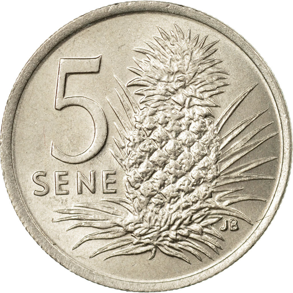 Coin, Samoa, 5 Sene, 1974, EF(40-45), Copper-nickel, KM:14