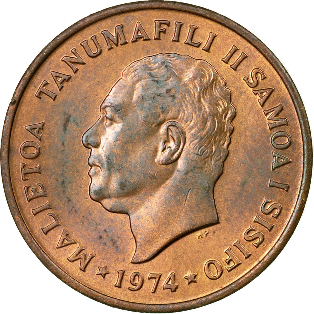 Moneta, Samoa, 2 Sene, 1974, BB, Bronzo, KM:13