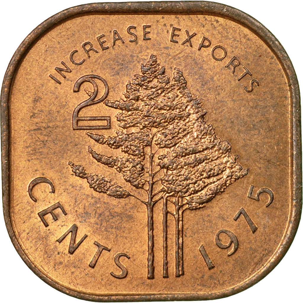 Monnaie, Swaziland, Sobhuza II, 2 Cents, 1975, British Royal Mint, TTB, Bronze