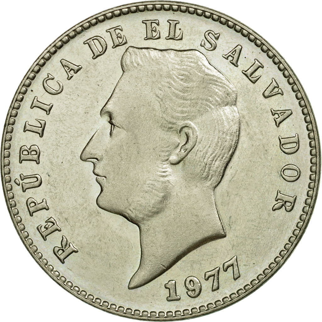 Coin, El Salvador, 10 Centavos, 1977, Vereinigte Deutsche Metall, Germany