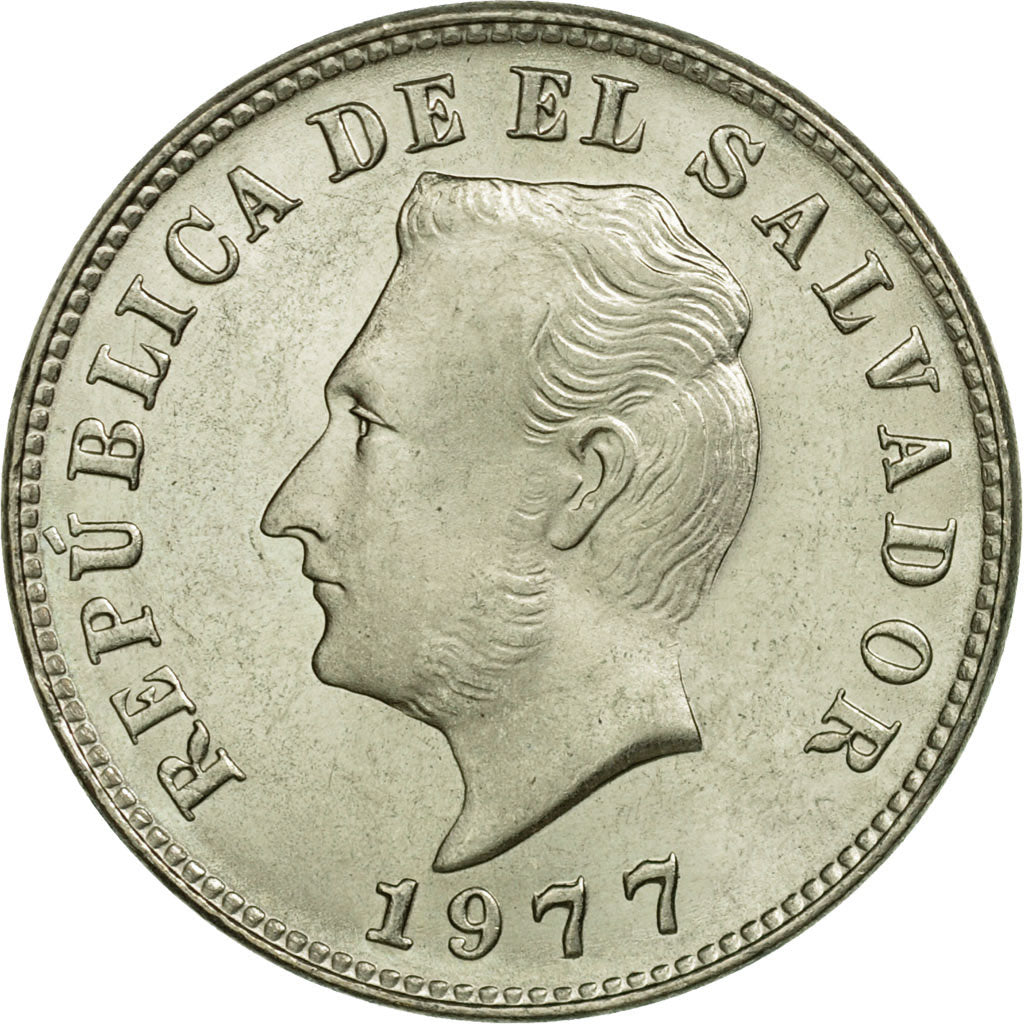 Coin, El Salvador, 5 Centavos, 1977, Vereinigte Deutsche Metall, Germany