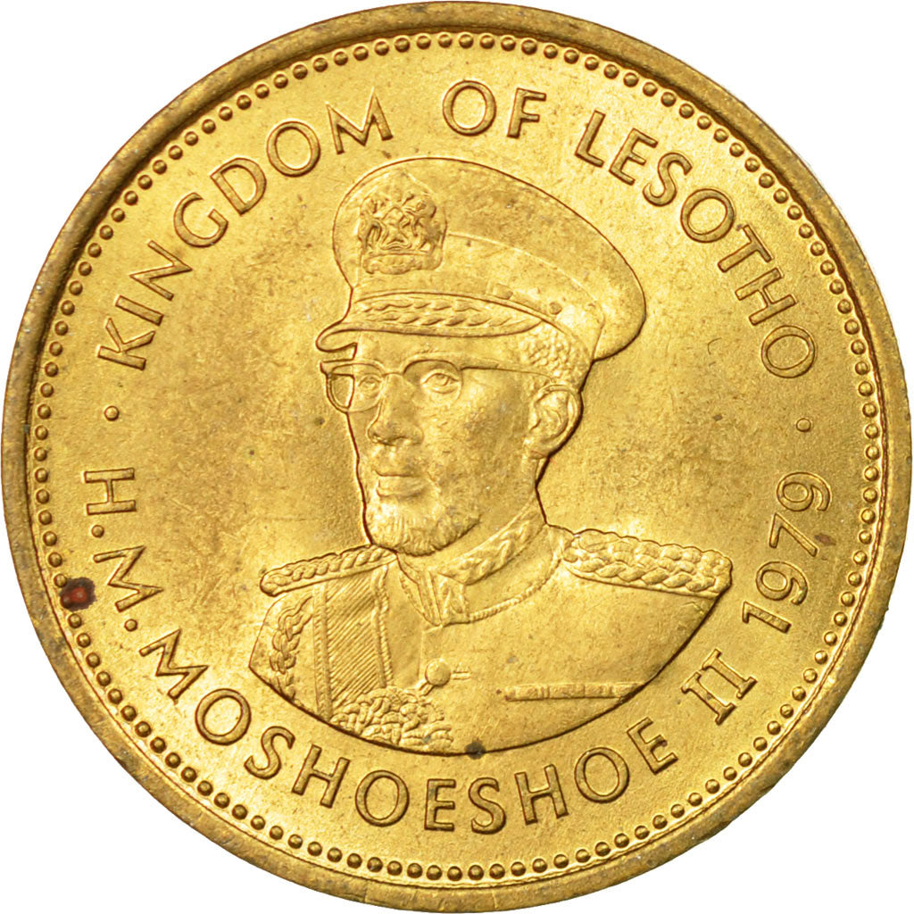 Coin, Lesotho, Moshoeshoe II, 2 Lisente, 1979, EF(40-45), Nickel-brass, KM:17
