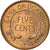 Munten, Oeganda, 5 Cents, 1966, ZF, Bronze, KM:1