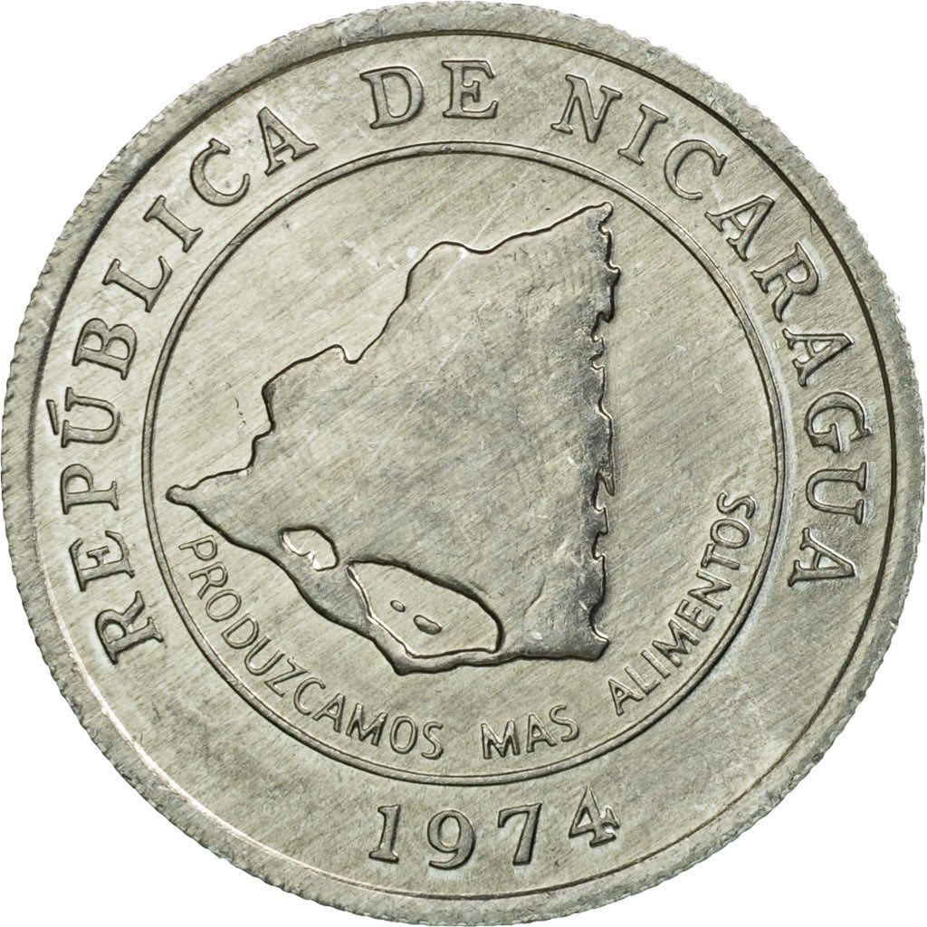 Münze, Nicaragua, 10 Centavos, 1974, VZ, Aluminium, KM:30