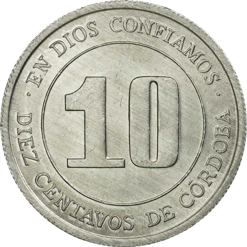 Münze, Nicaragua, 10 Centavos, 1974, VZ, Aluminium, KM:30