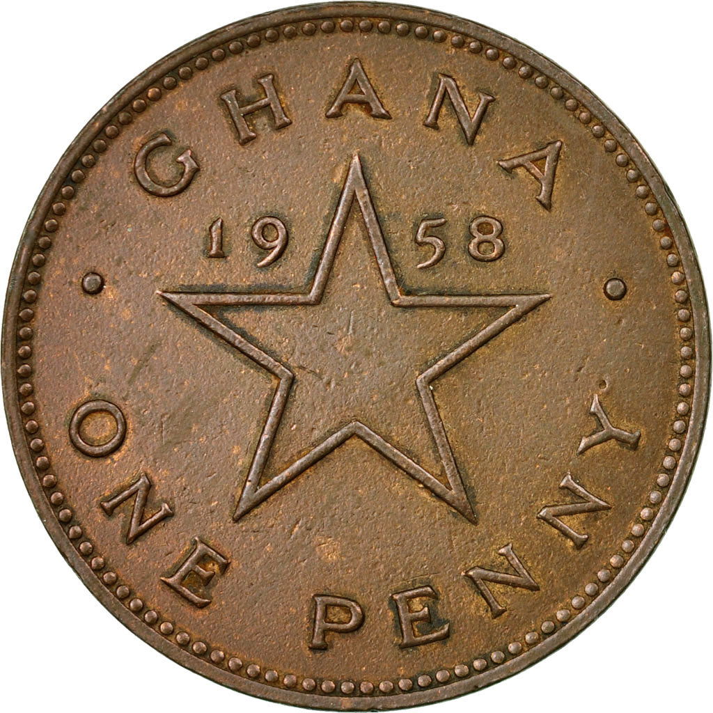 Coin, Ghana, Penny, 1958, EF(40-45), Bronze, KM:2