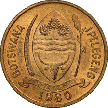 Coin, Botswana, 5 Thebe, 1980, British Royal Mint, EF(40-45), Bronze, KM:4