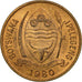 Coin, Botswana, 5 Thebe, 1980, British Royal Mint, EF(40-45), Bronze, KM:4