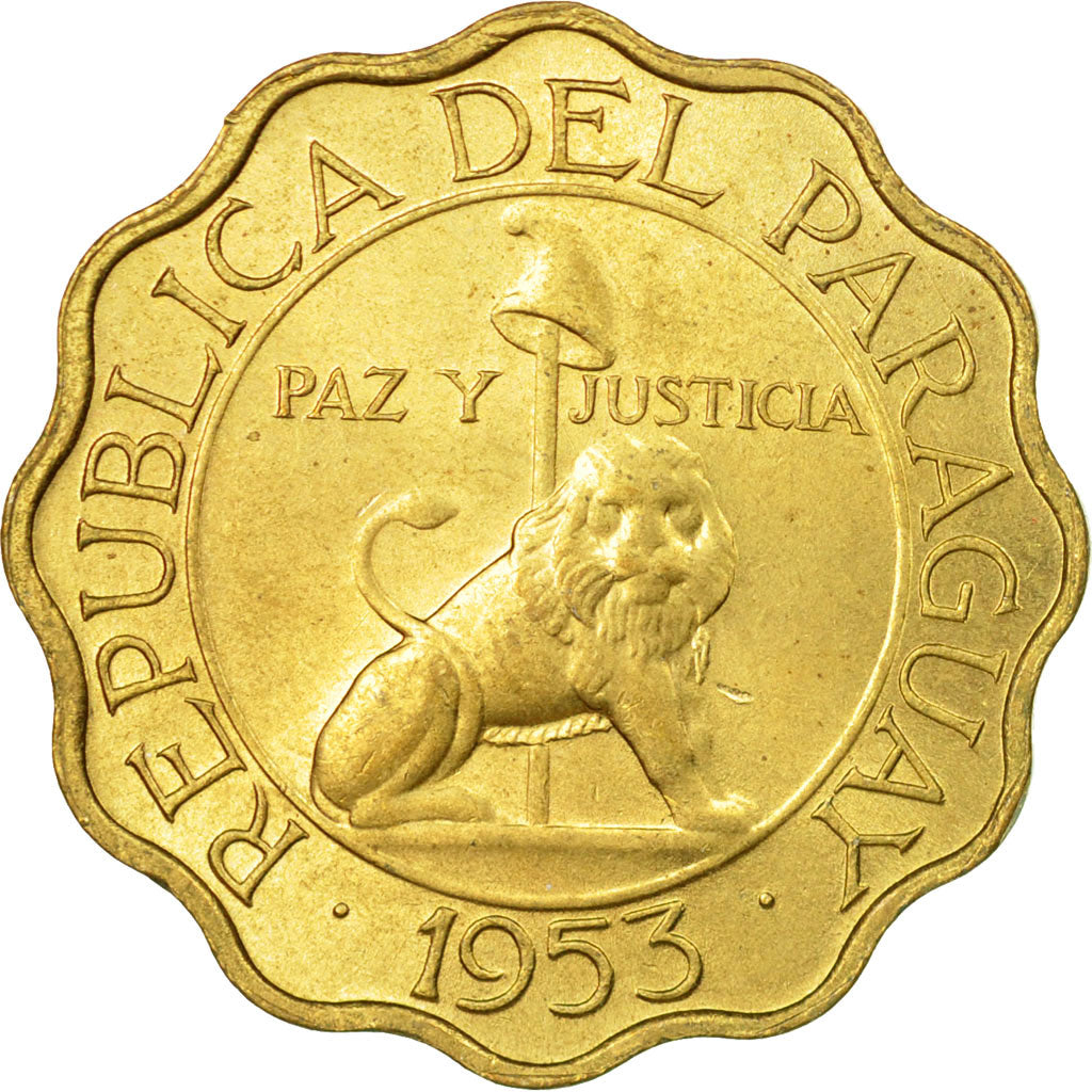 Moneda, Paraguay, 25 Centimos, 1953, MBC, Aluminio - bronce, KM:27