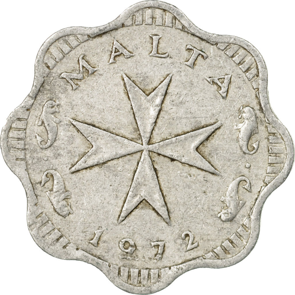 Moneta, Malta, 2 Mils, 1972, British Royal Mint, MB, Alluminio, KM:5