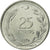 Moneta, Turcja, 25 Kurus, 1974, AU(55-58), Stal nierdzewna, KM:892.3