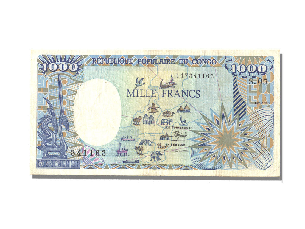 Congo, 1000 Francs, 1988, 1988-01-01, EF(40-45), S.05