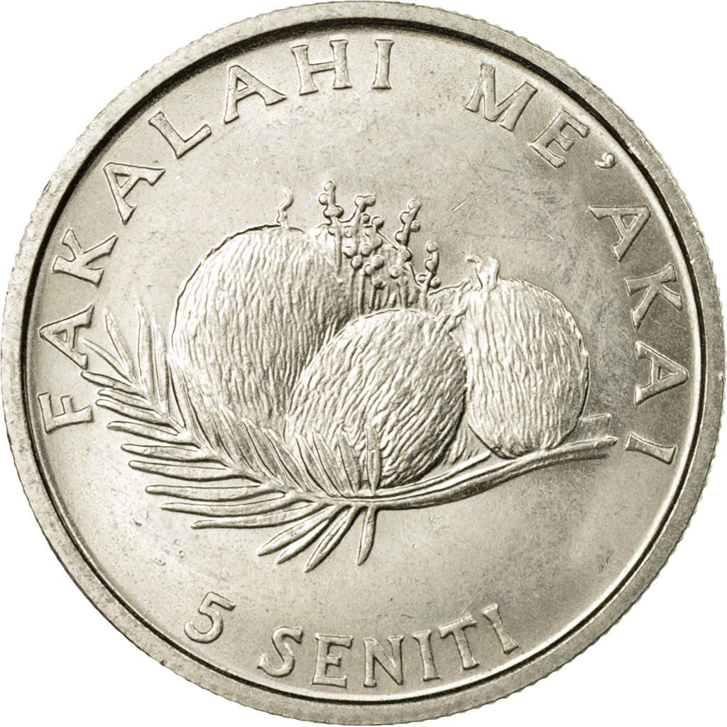 Munten, Tonga, King Taufa'ahau Tupou IV, 5 Seniti, 1981, ZF, Copper-nickel