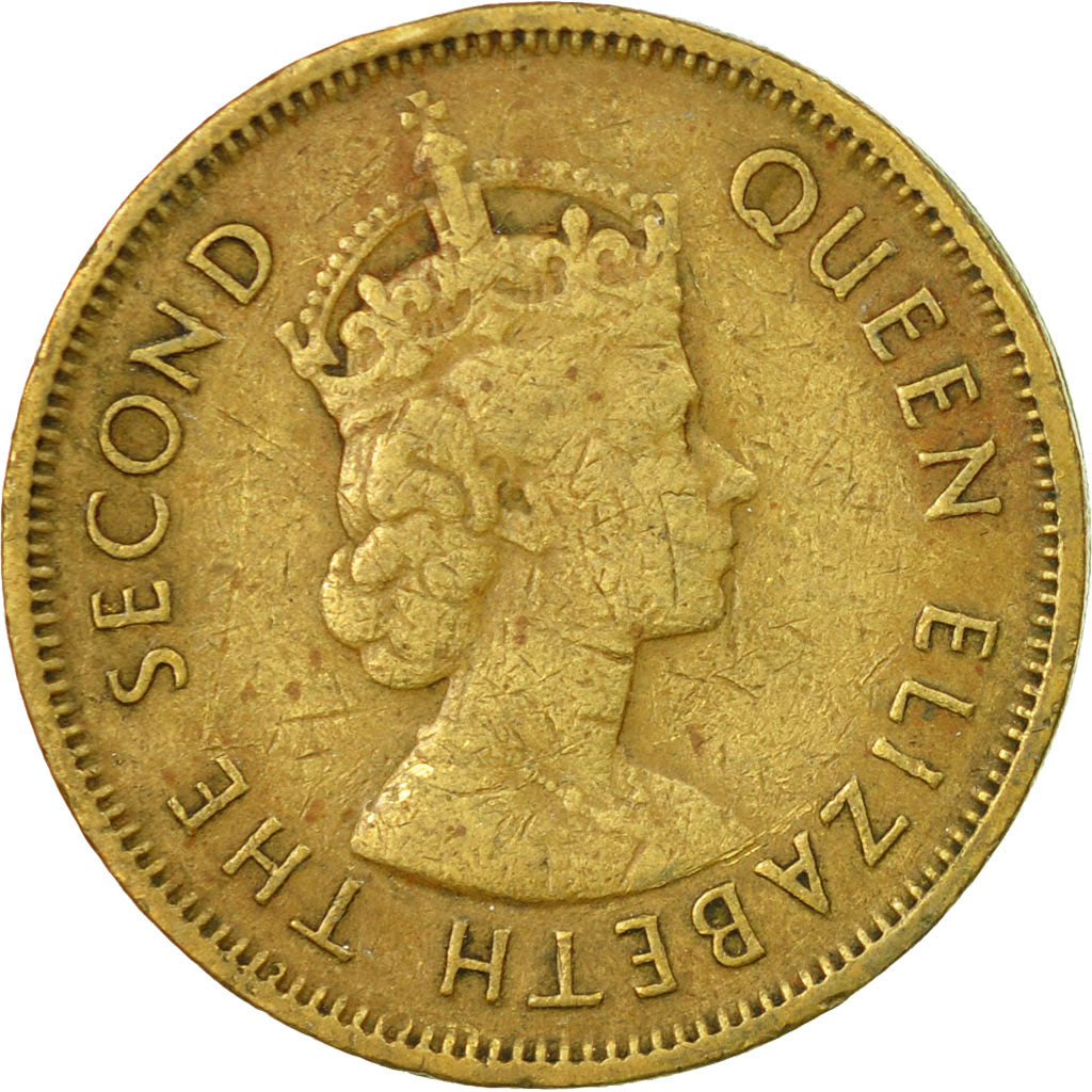 Münze, Hong Kong, Elizabeth II, 10 Cents, 1963, S+, Nickel-brass, KM:28.1