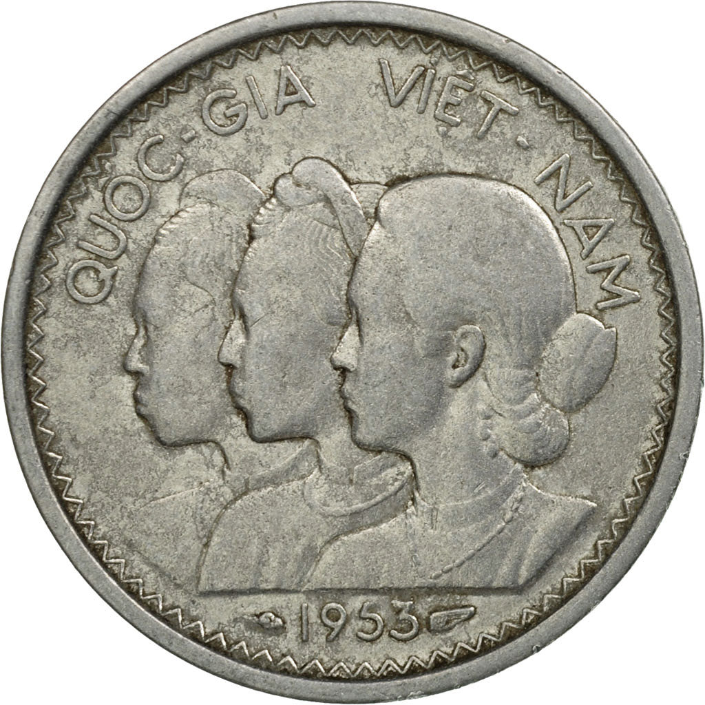 Coin, Vietnam, STATE OF SOUTH VIET NAM, 10 Su, 1953, Paris, EF(40-45), Aluminum
