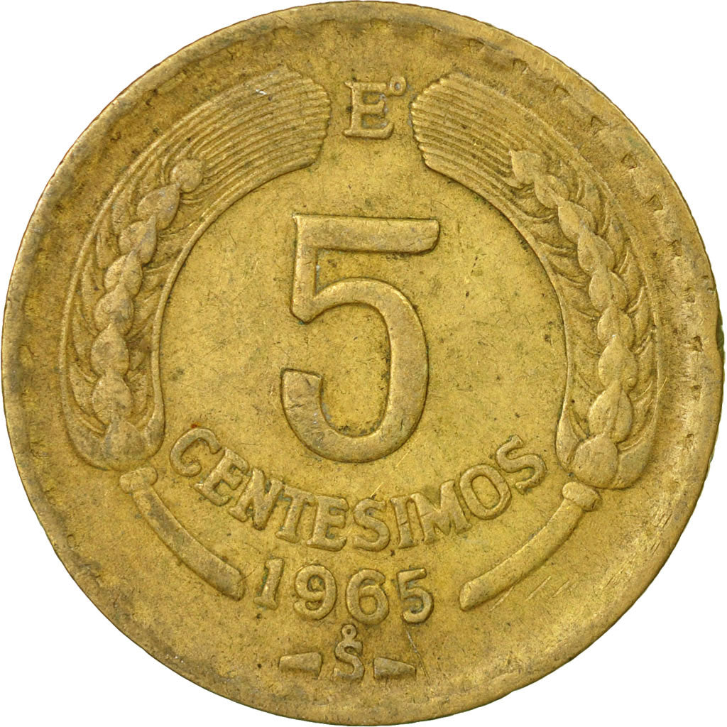 Coin, Chile, 5 Centesimos, 1965, VF(30-35), Aluminum-Bronze, KM:190