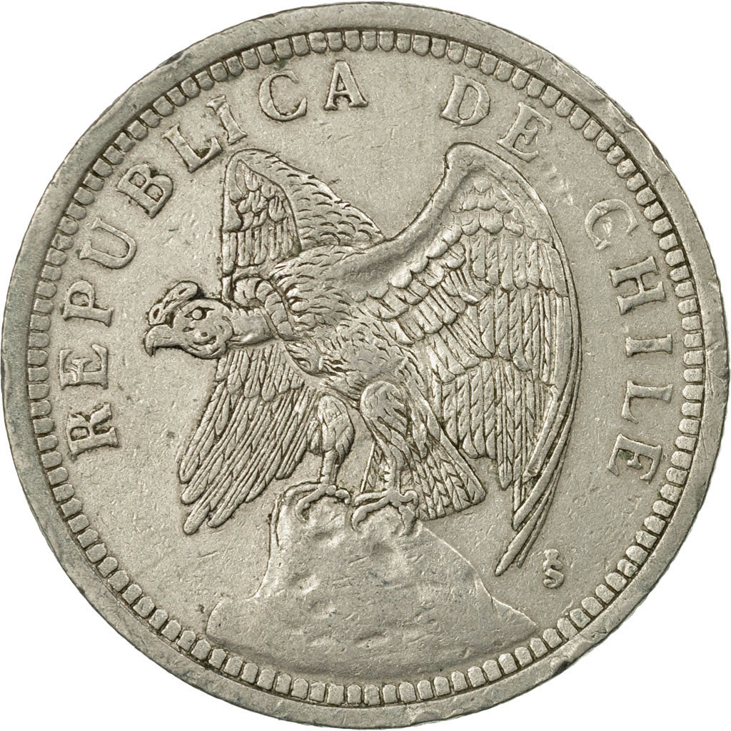 Coin, Chile, Peso, 1933, EF(40-45), Copper-nickel, KM:176.1
