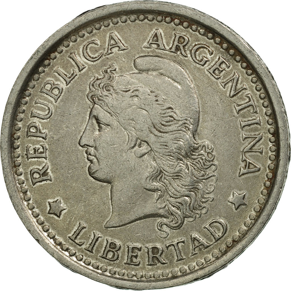 Coin, Argentina, Peso, 1957, EF(40-45), Nickel Clad Steel, KM:57