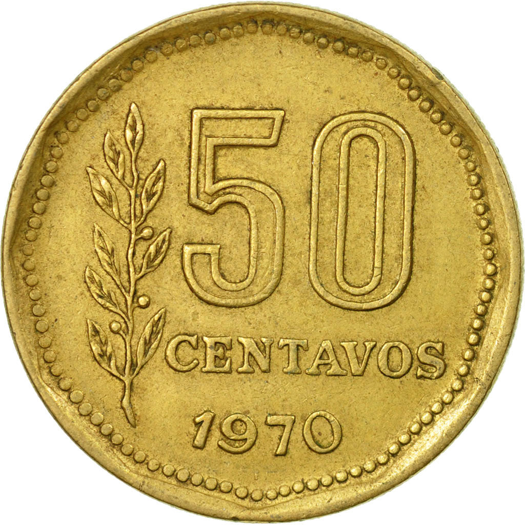 Coin, Argentina, 50 Centavos, 1970, EF(40-45), Aluminum-Bronze, KM:68