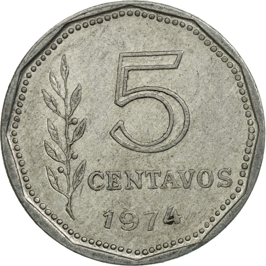 Coin, Argentina, 5 Centavos, 1974, EF(40-45), Aluminum, KM:65