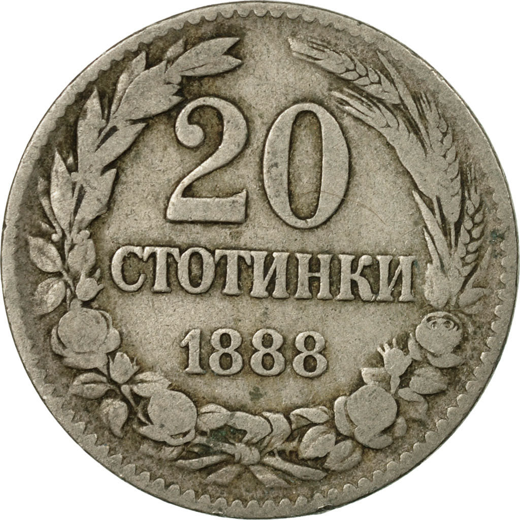 Coin, Bulgaria, Ferdinand I, 20 Stotinki, 1888, VF(30-35), Copper-nickel, KM:11