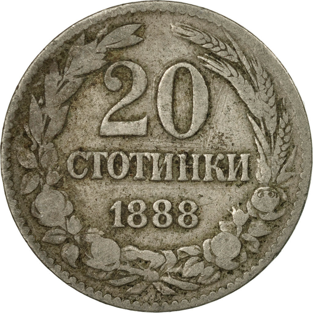 Coin, Bulgaria, Ferdinand I, 20 Stotinki, 1888, VF(30-35), Copper-nickel, KM:11
