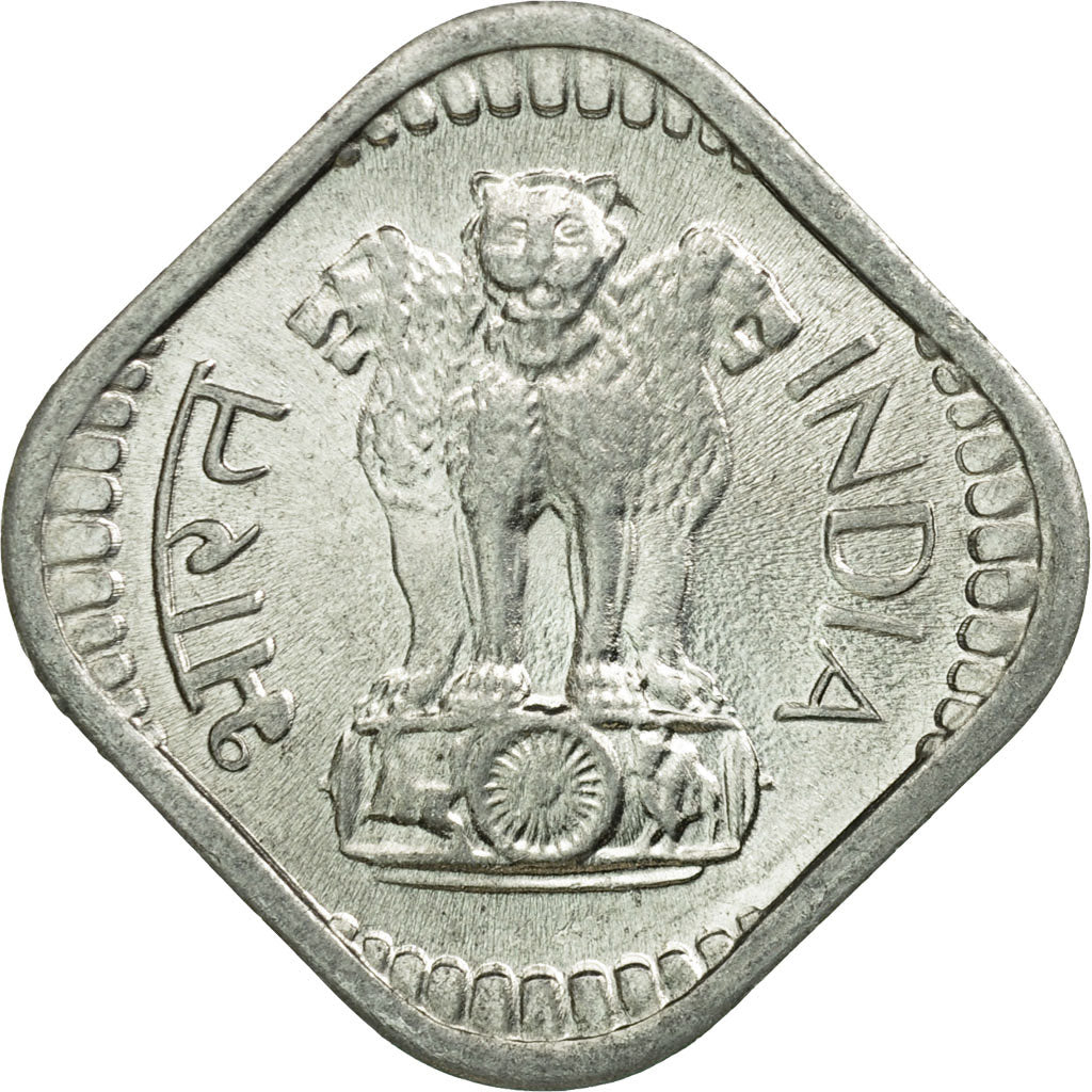Coin, INDIA-REPUBLIC, 5 Paise, 1977, AU(55-58), Aluminum, KM:18.6