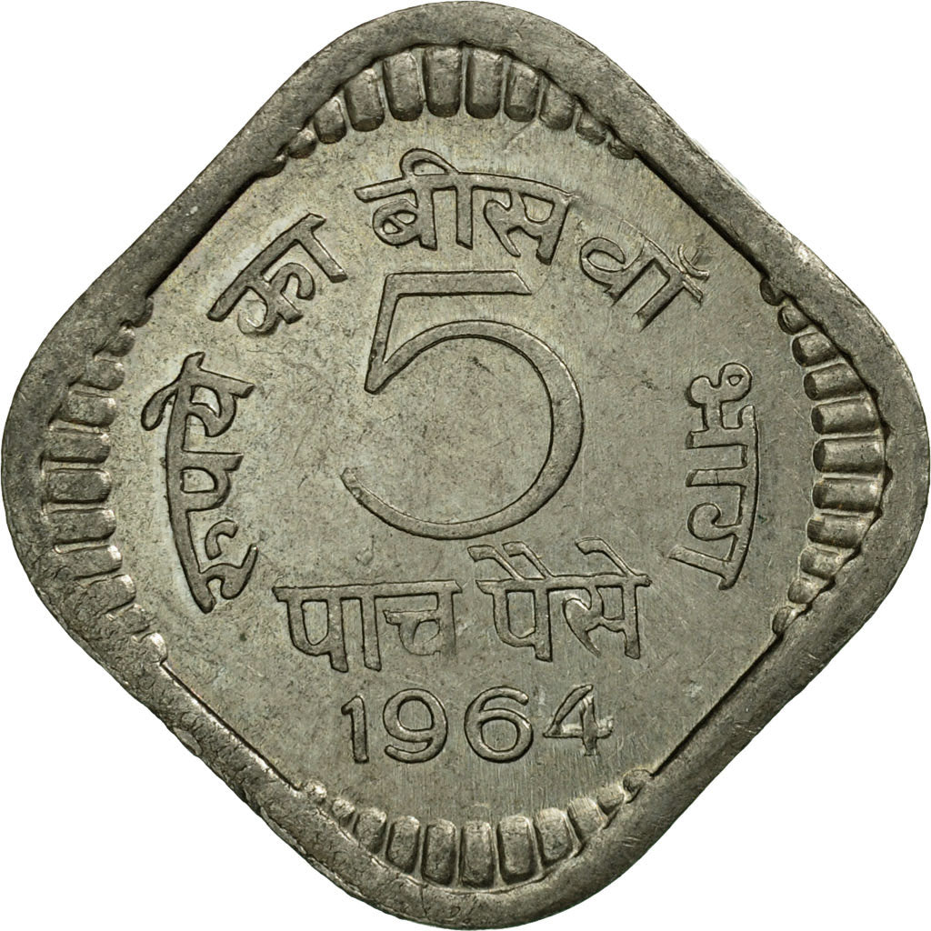 Monnaie, INDIA-REPUBLIC, 5 Paise, 1964, TTB, Copper-nickel, KM:17