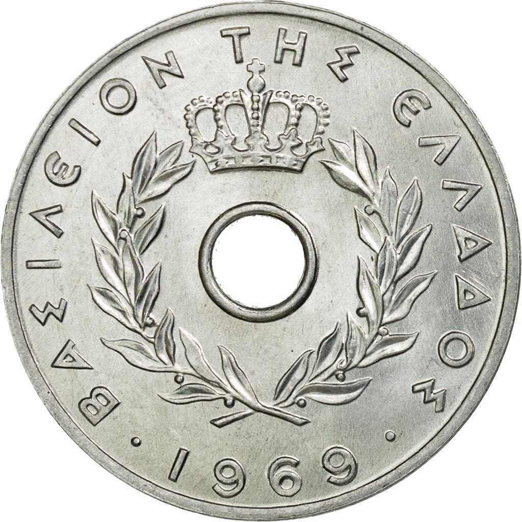 Coin, Greece, 20 Lepta, 1969, AU(55-58), Aluminum, KM:79