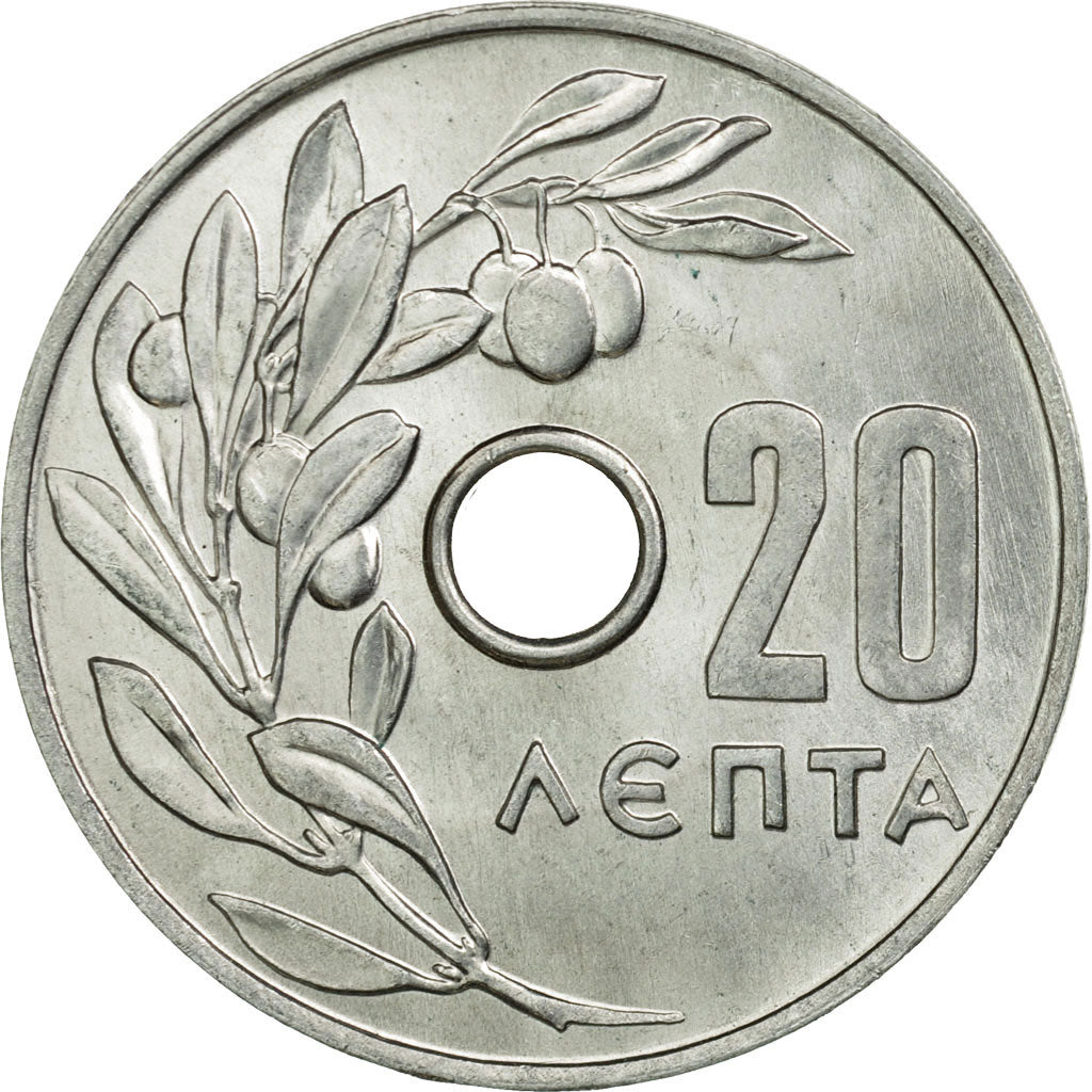 Coin, Greece, 20 Lepta, 1969, AU(55-58), Aluminum, KM:79