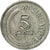 Moneda, Singapur, 5 Cents, 1971, Singapore Mint, MBC, Aluminio, KM:8
