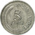 Coin, Singapore, 5 Cents, 1971, Singapore Mint, EF(40-45), Aluminum, KM:8