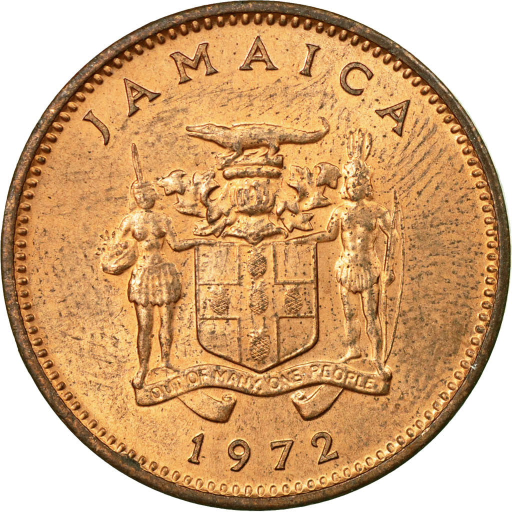 Coin, Jamaica, Elizabeth II, Cent, 1972, Franklin Mint, EF(40-45), Bronze, KM:52