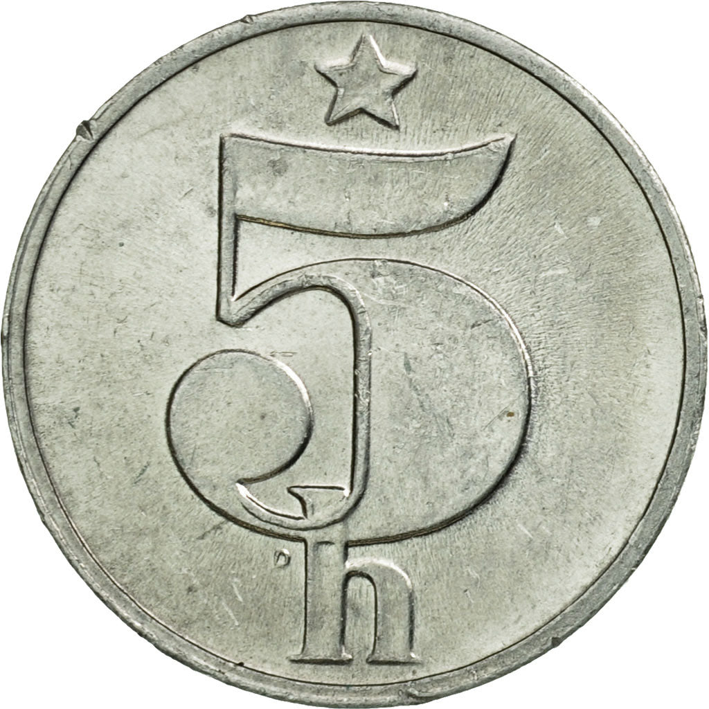 Coin, Czechoslovakia, 5 Haleru, 1979, AU(55-58), Aluminum, KM:86
