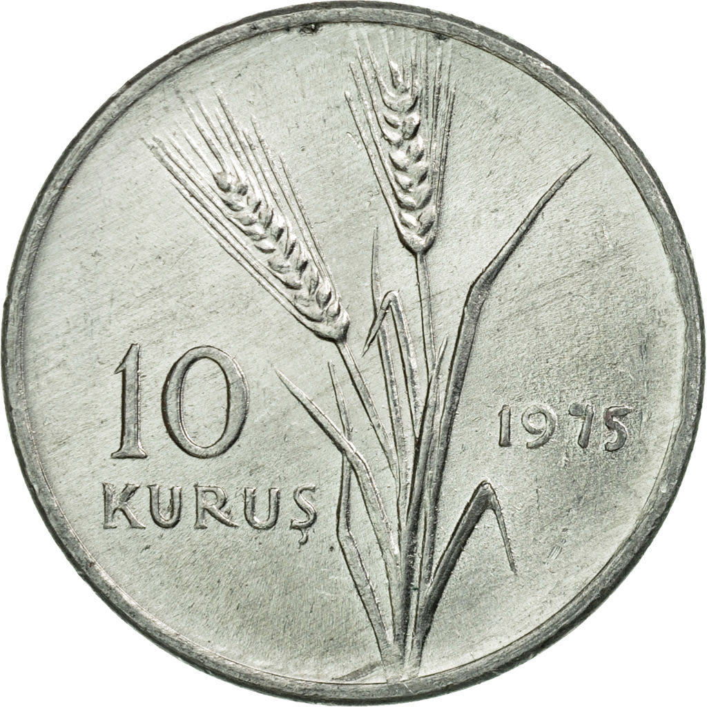 Coin, Turkey, 10 Kurus, 1975, EF(40-45), Aluminum, KM:891a