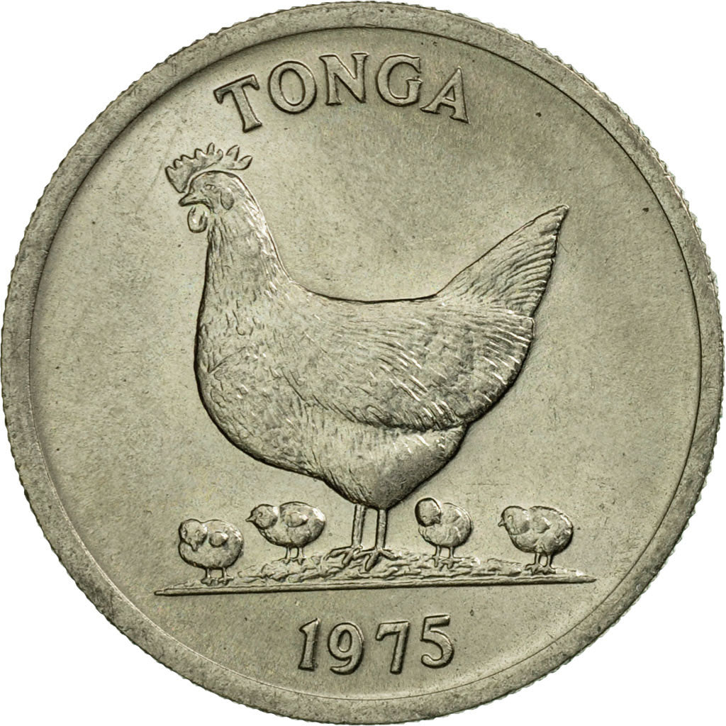 Monnaie, Tonga, King Taufa'ahau Tupou IV, 5 Seniti, 1975, TTB, Copper-nickel