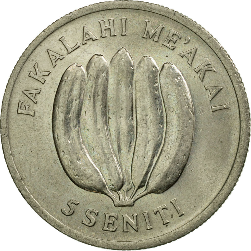 Monnaie, Tonga, King Taufa'ahau Tupou IV, 5 Seniti, 1975, TTB, Copper-nickel