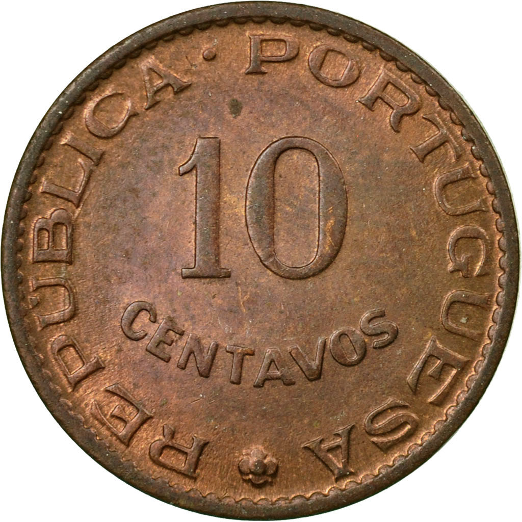 Coin, INDIA-PORTUGUESE, 10 Centavos, 1961, EF(40-45), Bronze, KM:30