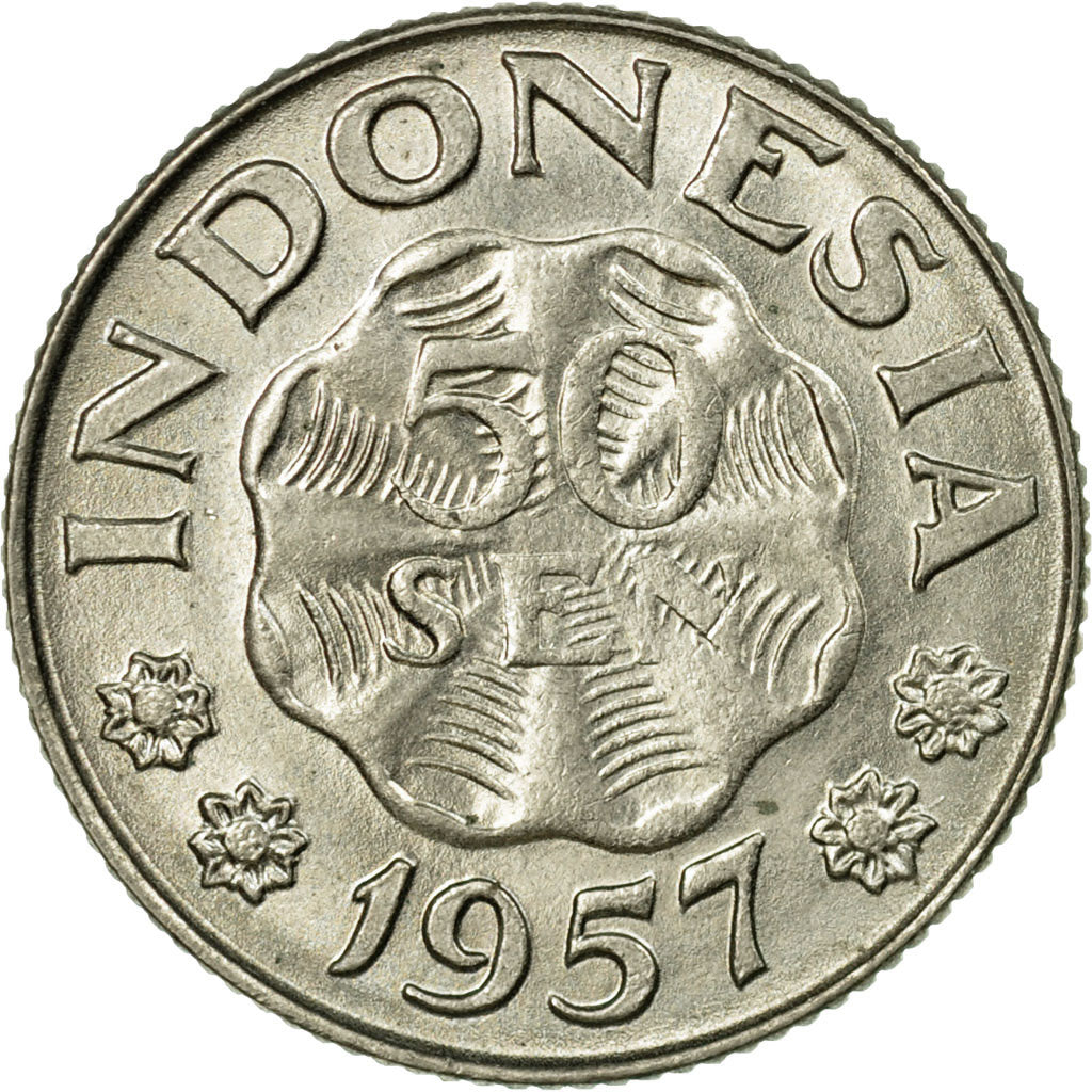 Coin, Indonesia, 50 Sen, 1957, EF(40-45), Copper-nickel, KM:10.2
