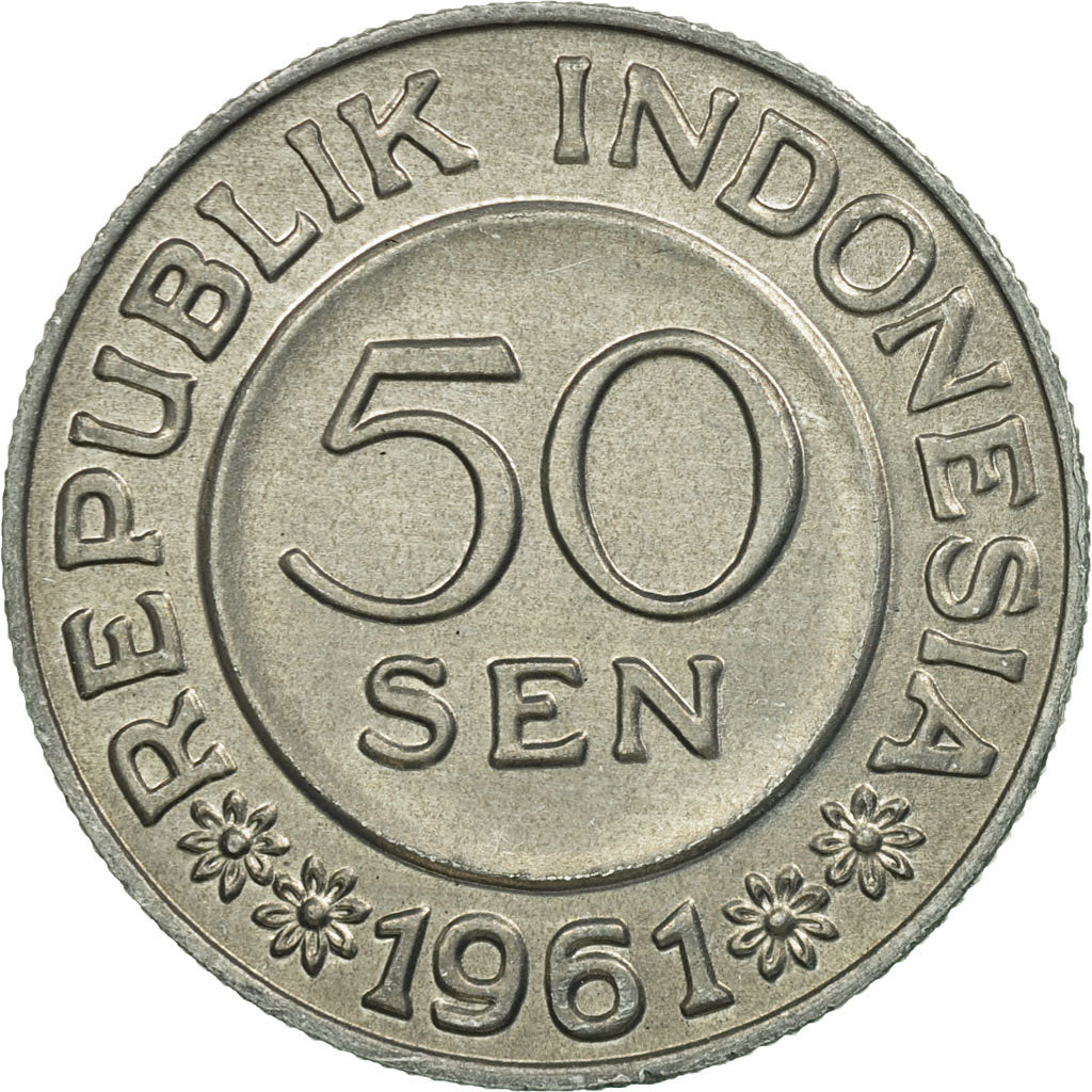 Coin, Indonesia, 50 Sen, 1961, EF(40-45), Aluminum, KM:14