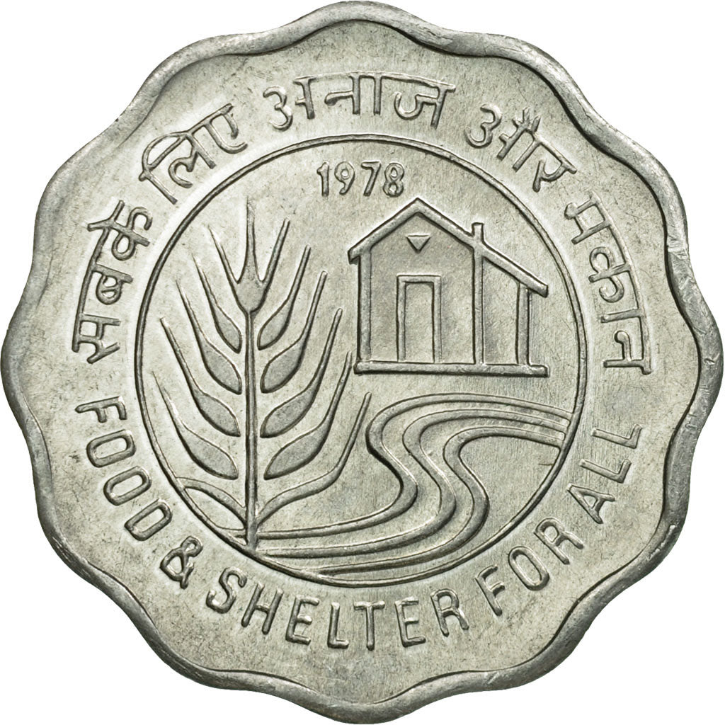Coin, INDIA-REPUBLIC, 10 Paise, 1978, EF(40-45), Aluminum, KM:32
